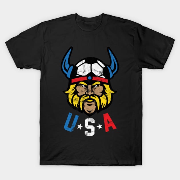 US Soccer Tream Viking Retro T-Shirt by Rayrock76